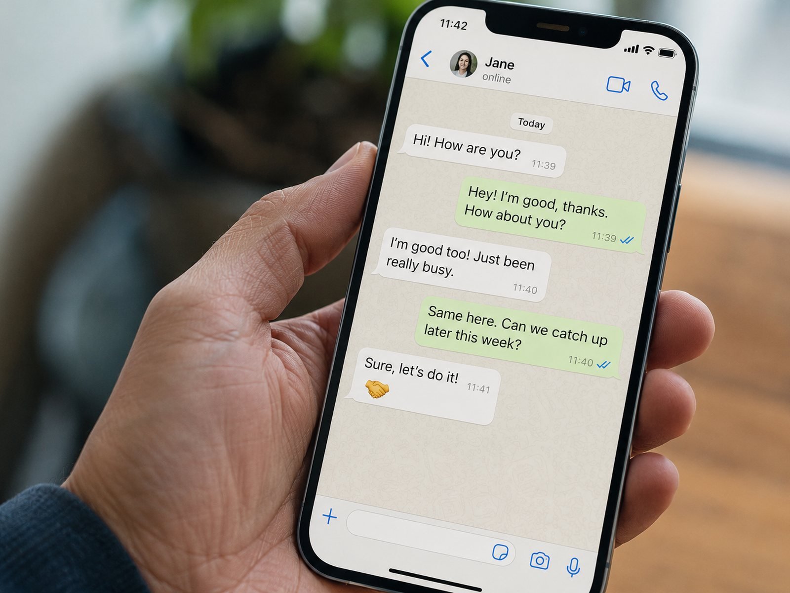 A customer conversation on WhatsApp