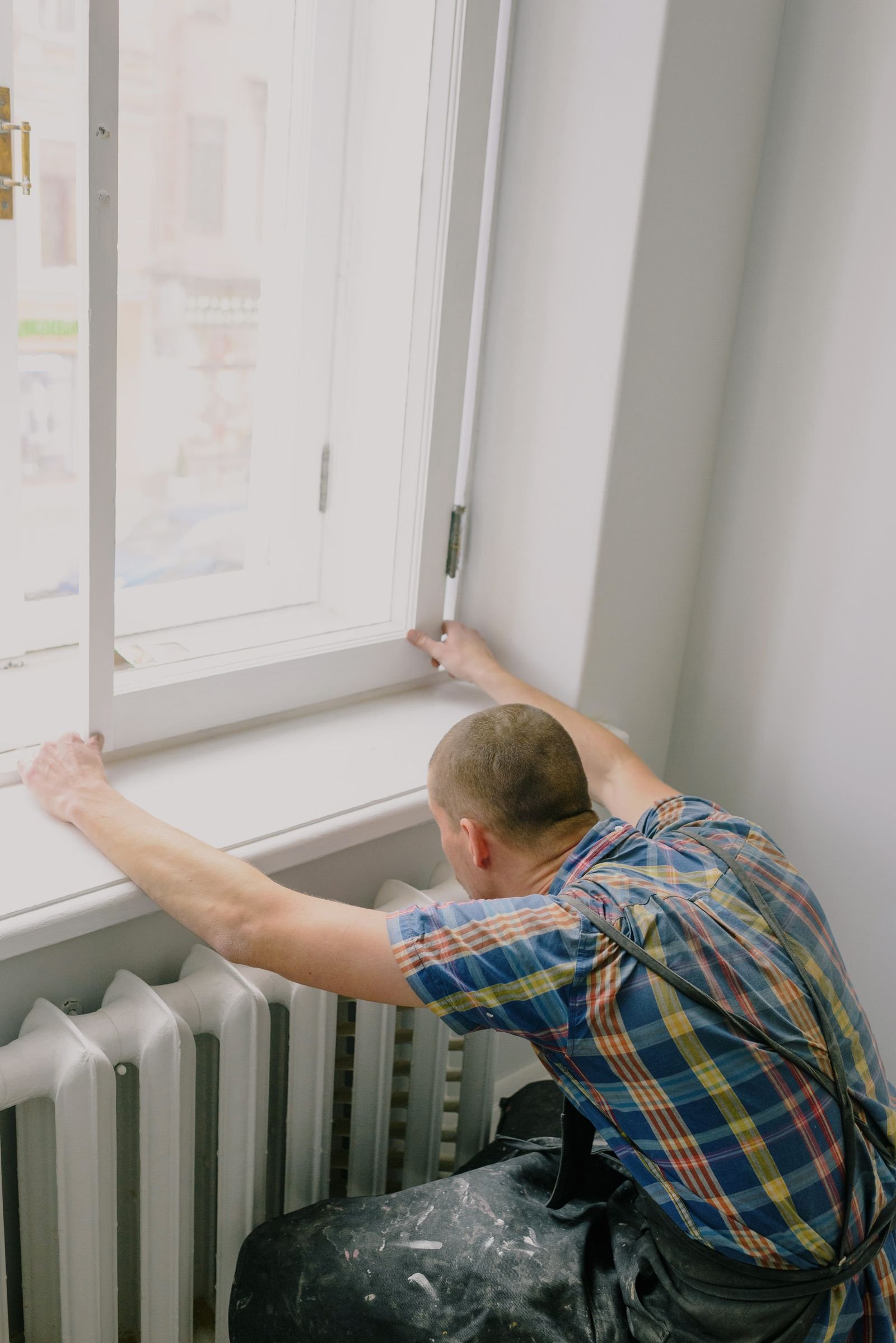 A technician working on a job